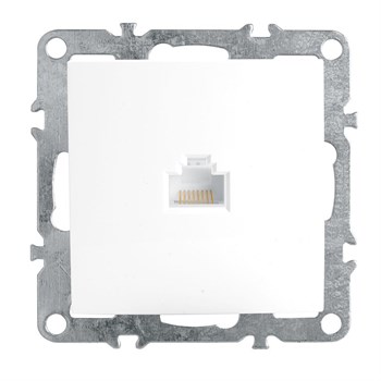 Розетка компьютерная 1-местная RJ-45 (механизм), STEKKER PST00-9107-01, серия Эрна, белый 39314 - фото 179035