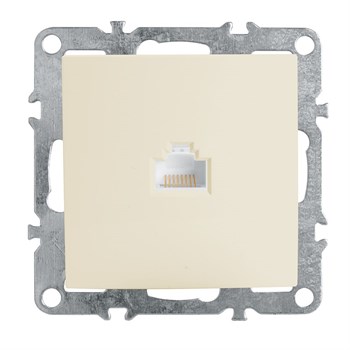 Розетка компьютерная 1-местная RJ-45 (механизм), STEKKER, PST00-9107-02, серия Эрна, слоновая кость 39325 - фото 179050