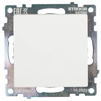 Переключатель 1-клавишный (механизм), STEKKER GLS10-7105-01, 250V, 10А, серия Катрин, белый 39572 - фото 179258
