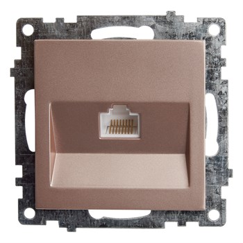 Розетка компьютерная 1-местная RJ-45 (механизм), STEKKER GLS00-7107-02, серия Катрин, шампань 39599 - фото 179336