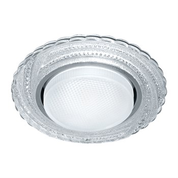 Светильник встраиваемый с белой LED подсветкой Feron CD4037 RGB потолочный GX53 без лампы, прозрачный, хром 41905 - фото 180058