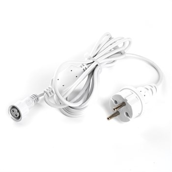 Сетевой шнур для гирлянд 3м, 2*0,5мм2, IP44, белый, DM403 48189 - фото 180462