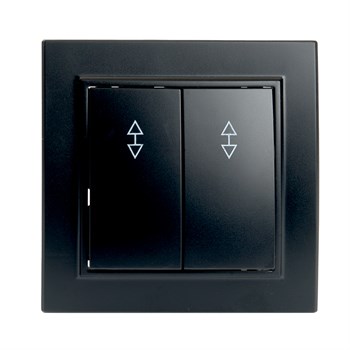 Переключатель 2-клавишный STEKKER  PSW10-9008-03, 250В, 10А, серия Эрна, черный 39921 - фото 180571