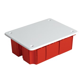 Коробка монтажная для сплошных стен, с крышкой, 120*92*45мм STEKKER EBX30-01-1-20-120, красный 49005 - фото 180822