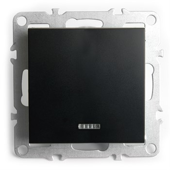 Выключатель 1-клавишный c индикатором (механизм), STEKKER, PSW10-9101-03, 250В, 10А, серия Эрна, черный 49146 - фото 181702