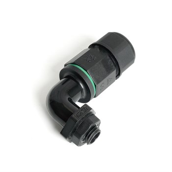 Соединитель-коннектор LD543 3-контактный угловой с винтовым контактом IP68, черный 49196 - фото 182161