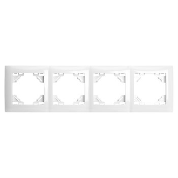 Рамка 4-местная горизонтальная STEKKER, PFR00-9014-01, серия Эрна Элегант, белый 49659 - фото 183393