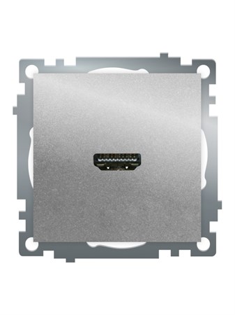 Розетка HDMI 2.1, Type A (механизм), STEKKER GLS00-7118-03, серия Катрин, серебро 50061 - фото 184799