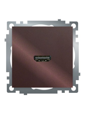 Розетка HDMI 2.1, Type A (механизм), STEKKER GLS00-7118-04, серия Катрин, шоколад 50064 - фото 184882