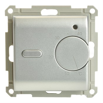 Терморегулятор механический для теплого пола (механизм), STEKKER GLS00-7117-03, 250В, 3500Вт, серия Катрин, серебро 49742 - фото 185664