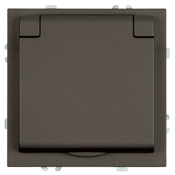Розетка 1-местная с крышкой с защ. штор, STEKKER, с/з, IP42, 250В, 16А, серия Эмили, RST16-5112-09, антрацит, soft touch 49933 - фото 186140