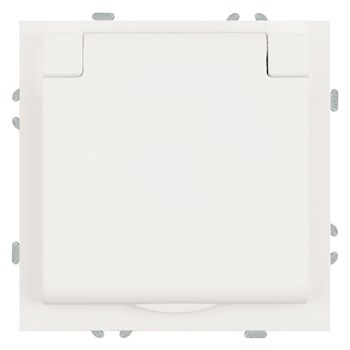 Розетка 1-местная с крышкой с защ. штор, STEKKER, с/з, IP42, 250В, 16А, серия Эмили, RST16-5112-01, белый фарфор, soft touch 49881 - фото 186244
