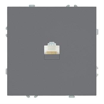 Розетка компьютерная 1-местная RJ-45 (механизм), STEKKER, серия Эмили, RST00-5117-10, платиново-серый, soft touch 49951 - фото 186338