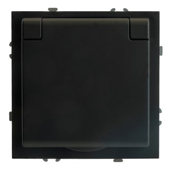 RST16-5113-05 Розетка 1-местная с крышкой с защ. штор STEKKER, б/з, IP42, 250В, 16А, серия Эмили, RST16-5113-05, черный уголь, soft touch 49852 - фото 186403