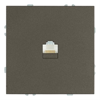 Розетка компьютерная 1-местная RJ-45 (механизм), STEKKER, серия Эмили, RST00-5117-09, антрацит, soft touch 49925 - фото 186462