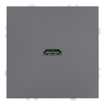 Розетка HDMI 2.0 Type A (механизм), серия Эмили, STEKKER, RST00-5118-10, платиново-серый, soft touch 50170 - фото 187207
