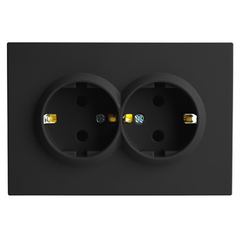 Розетка 2-местная с з/ш, с/з, СЗК, STEKKER, 250В, 16А, серия Эмили, RST16-5114-05ZK, черный уголь, soft touch 50252 - фото 188619