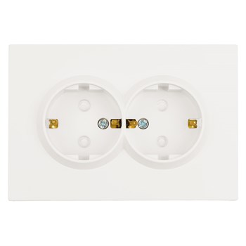 Розетка 2-местная с з/ш, с/з, СЗК, STEKKER, 250В, 16А, серия Эмили, RST16-5114-01ZK, белый фарфор, soft touch 50236 - фото 188631