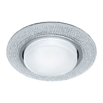 Светильник встраиваемый с белой LED подсветкой Feron CD4046 потолочный GX53 без лампы, прозрачный, хром 41908 - фото 191115