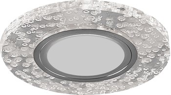 Светильник встраиваемый с разноцветной LED подсветкой Feron CD953 потолочный MR16 G5.3, прозрачный 32569 - фото 191438