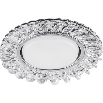 Светильник встраиваемый с белой LED подсветкой Feron CD4034 потолочный GX53 без лампы, прозрачный, хром 40501 - фото 191477
