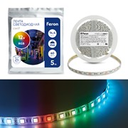 Cветодиодная LED лента Feron LS607, 60SMD(5050)/м 14.4Вт/м  5м IP65 12V RGB