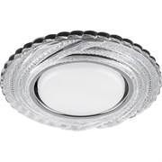 Светильник встраиваемый с белой LED подсветкой Feron CD4037 потолочный GX53 без лампы, прозрачный, хром