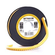 Кабель-маркер "3" для провода сеч. 4мм2 STEKKER CBMR25-3 , желтый, упаковка 1000 шт