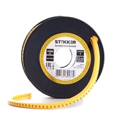 Кабель-маркер "1" для провода сеч. 6мм2 STEKKER CBMR40-1 , желтый, упаковка 500 шт