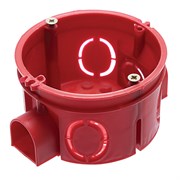 Подрозетник STEKKER EBX20-01-1 с кабель-каналом для сплошных стен, красный