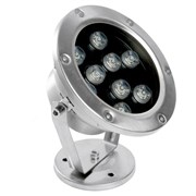 Светодиодный прожектор подводный Feron LL-824, 9W, AC/DC24V, низковольтный, 2700K, металлик, 143*75*170mm, IP68 48457