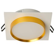 Светильник встраиваемый Feron DL506 потолочный GX53 белый + золото квадрат 51362
