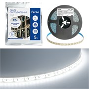 Светодиодная LED лента Feron LS626, 180SMD(2835)/m 17W/m 12V 5000*10*1,22мм 6500К IP65 51640