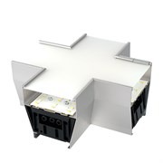 Светильник коннектор Feron AL4036X 6W 660Lm 3000К-4000К-6400K, X-образный, с ручным переключением режимов, серебро, 160*160*70мм возмож. соедин. в линию,серия RetailRay 51874