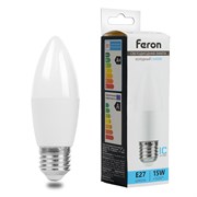 Лампа светодиодная Feron LB-980 Свеча E27 15W 175-265V 6400K 52071