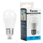 Лампа светодиодная Feron LB-990 Шарик E27 15W 175-265V 6400K 52078