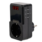 Реле напряжения для розетки регулируемое  STEKKER  VPR-200B, 230В,16A,черный 50690