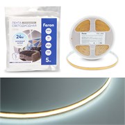 Лента светодиодная 720SMD(2110) 10Вт/м 24V 5000*8*1.8мм IP20 6500К, LS536 FERON СВОБОДНЫЙ РЕЗ 53095
