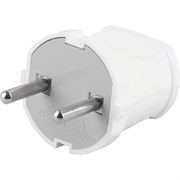 Вилка прямая б/з STEKKER, PPG10-43-201, пластик, 250В, 10A, IP20, белый 32855