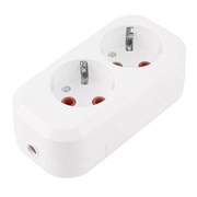 Розетка  переносная разборная 2-местная с/з STEKKER, PST16-210-20, 250В, 16A, IP20, белый 39010