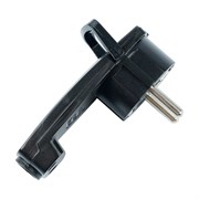 Вилка угловая ультраплоская с кольцом с/з STEKKER, PPG16-45-202, 250В,16A, IP20, черный 39040