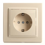 Розетка 1-местная с/з, STEKKER, PST16-9010-02, 250В, 16А с защитной шторкой, серия Эрна, слоновая кость 39236