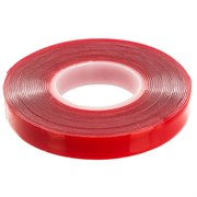 Скотч акриловый двусторонний STEKKER INTP5-0812-5 0,8*12 мм,длина 5м, прозрачный , красная подложка 39145
