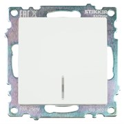 Выключатель 1-клавишный c индикатором (механизм) STEKKER GLS10-7101-01, 250В, 10А, серия Катрин, белый 39299