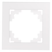 Рамка 1-местная, стекло, STEKKER, GFR00-7001-01, серия Катрин, белый 39517