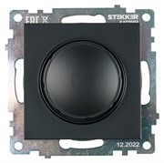 Выключатель диммирующий (механизм), STEKKER GLS10-7106-05, 250V, 500W, серия Катрин, черный 39615