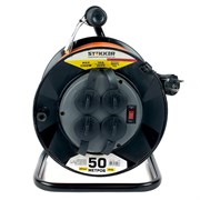 Удлинитель на пластиковой катушке Stekker STD02-41-50  50м, 4 гнезда с/з 3*1, оранжевый, серия Standart (UG) 39709
