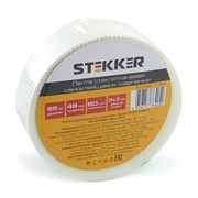Лента уплотнительная "серпянка"  STEKKER 60 г/м2*48 мм, 85 м, белая INTP11-6048-85 39913
