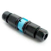 Соединитель-коннектор LD540  разъемный с замком 3-контактный, с пружинным контактом IP68, черный 49193