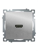 Розетка HDMI 2.1, Type A (механизм), STEKKER GLS00-7118-03, серия Катрин, серебро 50061